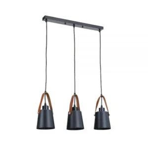 Luciin Pendente Eb068/2 Preto Fc 3lamp E27