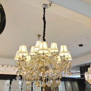 Vivendi Lustre Cristal Champagne 12 Braços com Cupulas