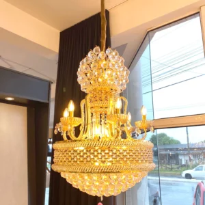 Lux Lustre Cuba Pequeno P/20 Lamp E14 Dourado - Imagem 1