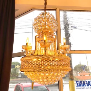 Lux Lustre Cuba Pequeno P/20 Lamp E14 Dourado - Imagem 2