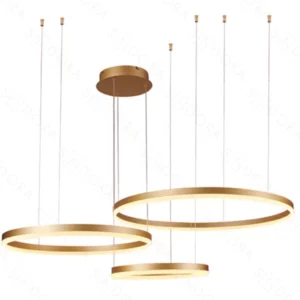 Querolustre Pendente Dcd03067 3 Aneis 112w 3000k Dourado