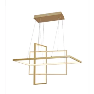 Querolustre Pendente Dcd03031 Retangulo 113w 3000k Dourado