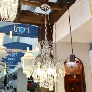 Pendente Tupiara Malipiero Cromado C/ Cristais 4 Lamp 5204cr
