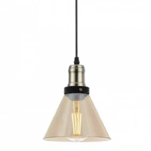 Pendente Blumenau Vintage Ambar Cone 1lamp E27 89011102