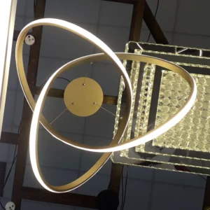 Bella Pendente Fluire Sb001 Led 30w 3000k Dourado - Imagem 5