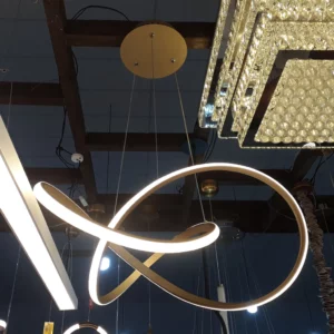Bella Pendente Fluire Sb001 Led 30w 3000k Dourado - Imagem 6