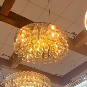 Plafon Tupiara Vegas Cristais Champ 37cm 6 Lamp 9506 Cr Ch-e - Imagem 1