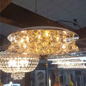 Plafon Tupiara Vegas Cristais Champ 37cm 6 Lamp 9506 Cr Ch-e - Imagem 3