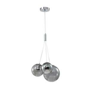 Luciin Pendente Eb055/1 Cromado/fume 3lamp E27