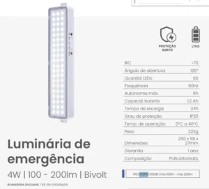 Opus Luminaria Emergencia 4w 35956