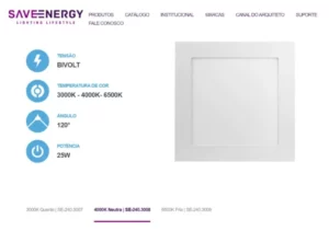 Placa Led Save Emb 25w 4000k Quad Autovolt Se-240.3008