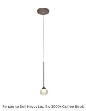Hevvy Pendente Led Deli 5w 3000k Coffee Sl-5956/h1 Coff