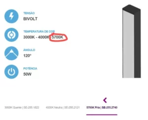 Save Perfil Led Sob 50w 5700k 2m Pt C/fonte Se-255.2740