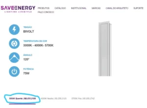 Save Perfil Led Emb 75w 3000k 3m Br C/fonte Se-255.2108