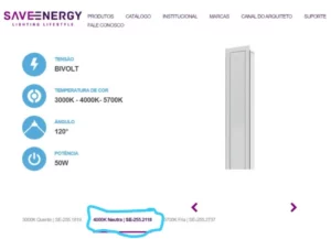 Save Perfil Led Emb 50w 4000k 2m Br C/fonte Se-255.2118
