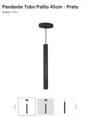 Trybo Pendente Tubo Palito 1lamp Gu10 Preto 2528-3 - Image 1