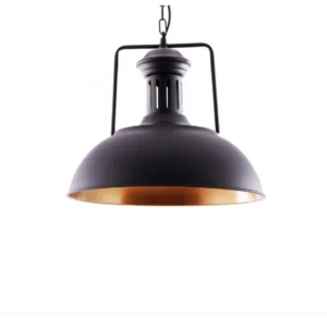 Adn+ Pendente Metal Preto C/dourado P/1 Lamp E27 1175