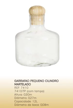 Madelustre Abajour Garrafao Peq Cil Martelado C/tamp 7410/tp