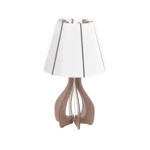 Abajur Eglo Madeira Marrom Policarbonato Branco 255mm 94954v