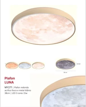 Plafon Tupiara Luna C/acr 15w Br My271