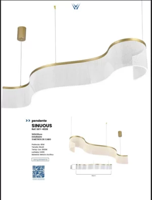 Skylight Pendente Sinuous Sky-4028 **
