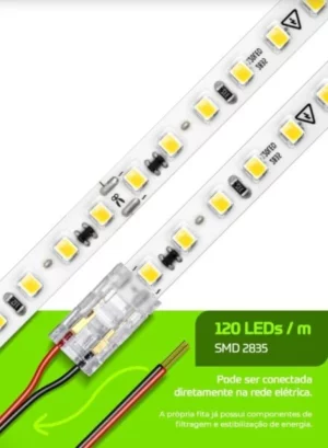 Fita Led 110v Lumanti Direct 12w/m 3000k Metro 8mm